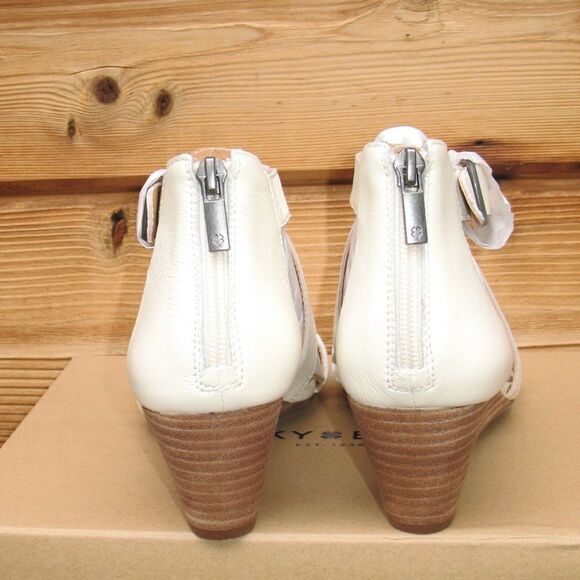 Lucky Brand Womens 7.5 White Wedge Sandals - Picture 3 of 9